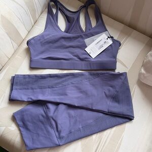 NWT PE Nation sport bra and leggings set. Size M. Purple